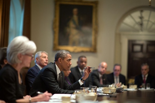 President Barack Obama holds a Cabinet meeting in the Cabinet Room of the White House, Jan. 14, 2014. (Official White House Photo by Pete Souza)
